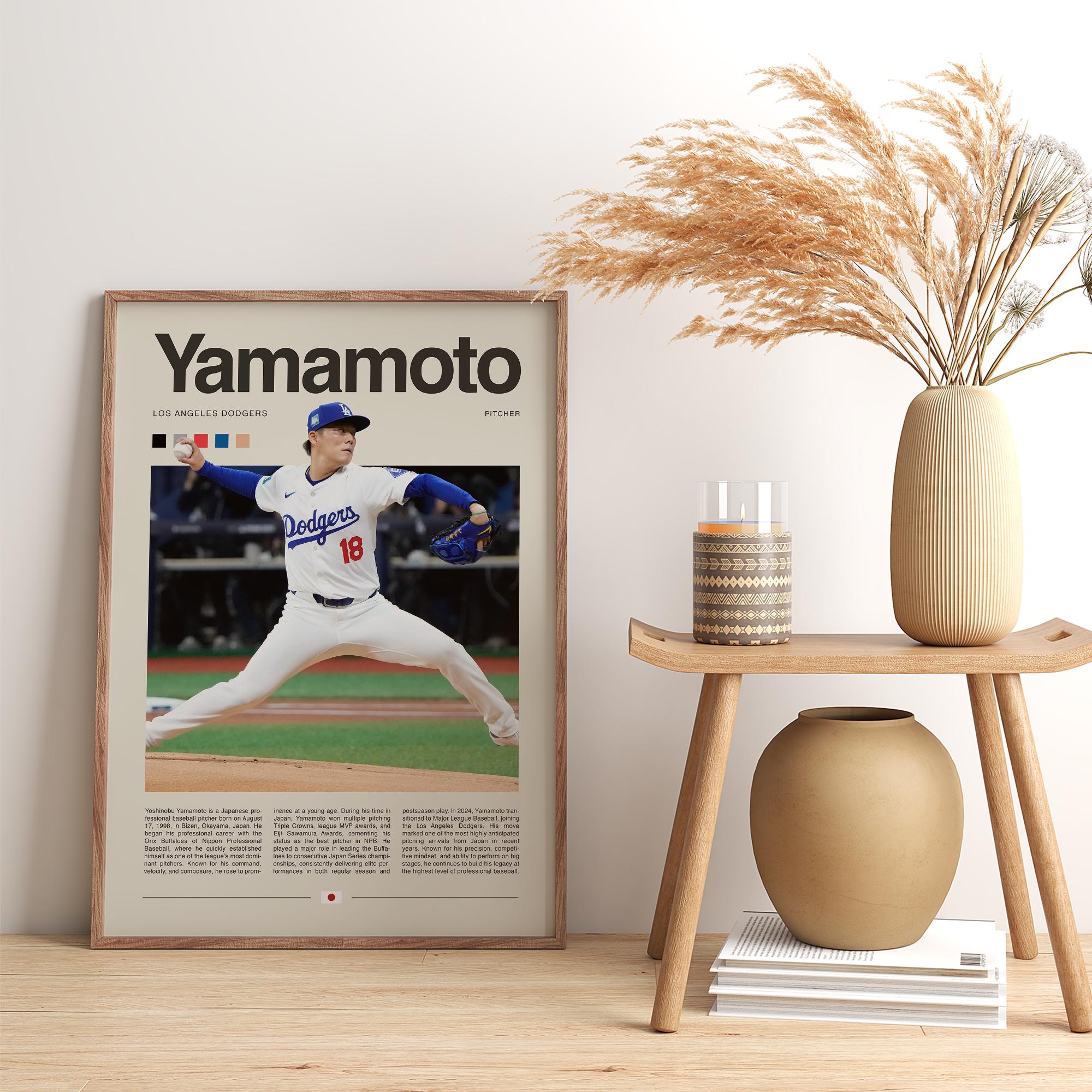 Yoshinobu Yamamoto Poster – Baseball Wall Art Digital Download