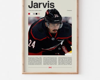 Seth Jarvis Poster – Ice Hockey Wall Art Digital Download, High-Resolution Hockey Prints