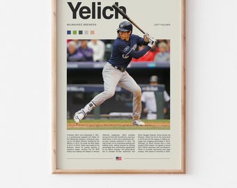 Christian Yelich Poster – Baseball Wall Art Digital Download, High-Resolution MLB Sports Print