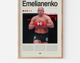 ヒョードル・エメリヤーエンコのサイン入り写真プリントポスター