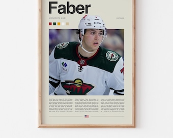 Brock Faber Poster – Ice Hockey Wall Art Digital Download, High-Resolution Hockey Prints