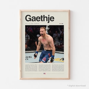 Justin Gaethje Poster – MMA Digital Download, UFC Fighter Wall Art, Mixed Martial Arts Print