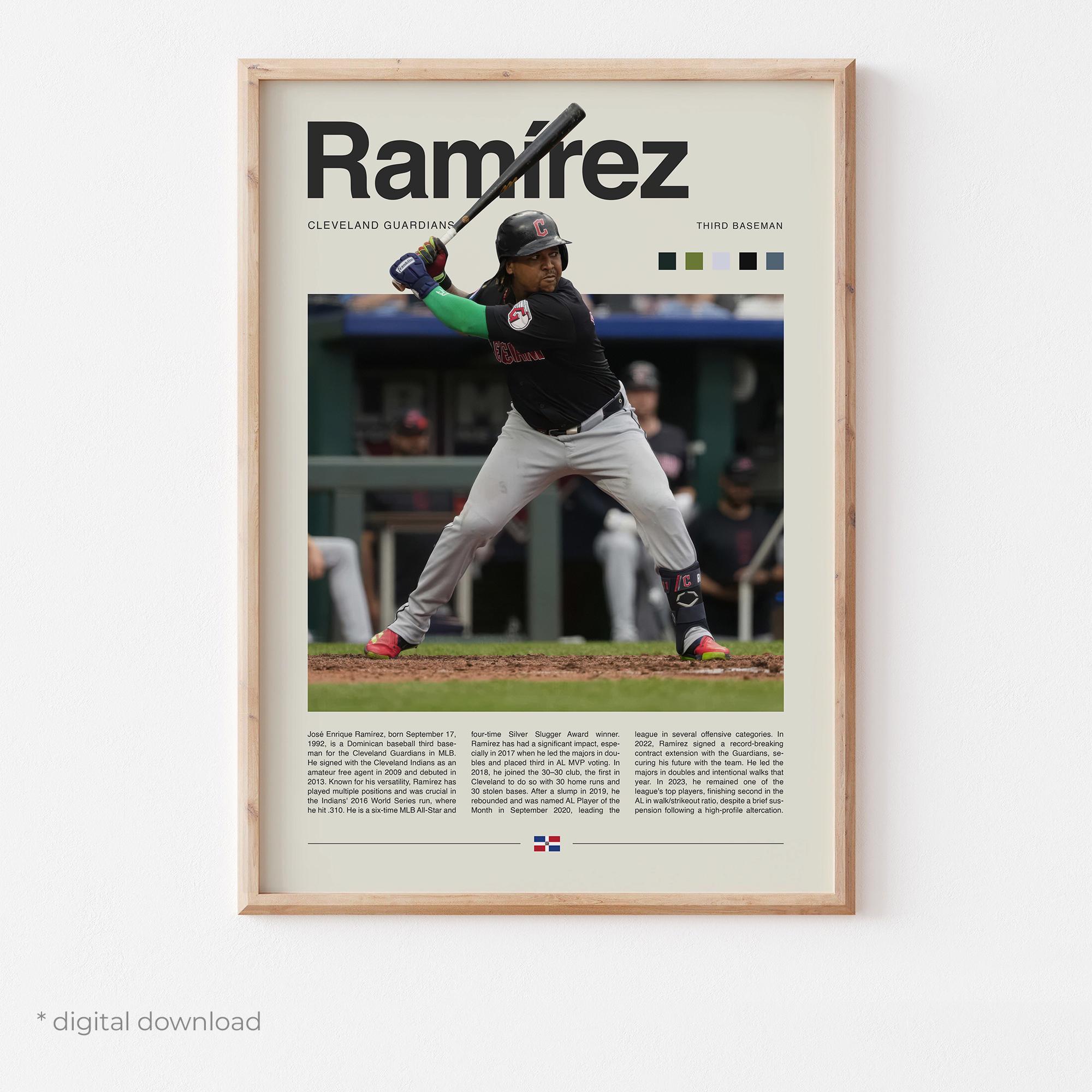 José Ramírez Poster – Baseball Poster Art, MLB Poster, Ramirez Wall Art, Digital Download Baseball Art, Baseball Gifts for Fans