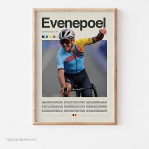 Remco Evenepoel Poster – Cycling Poster, Tour de France Art, UCI World Tour, TDF Bike Racing Digital Download Cycling Wall Art
