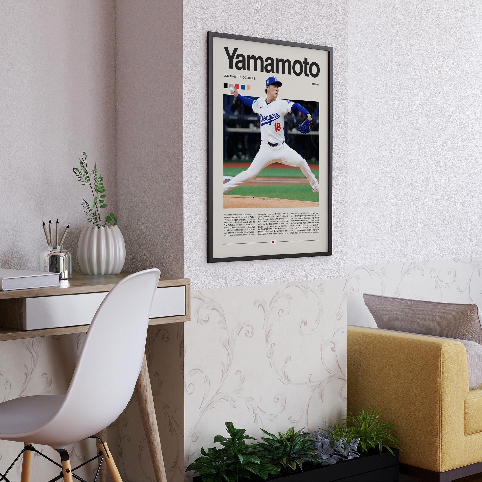 Yoshinobu Yamamoto Poster – Baseball Wall Art Digital Download
