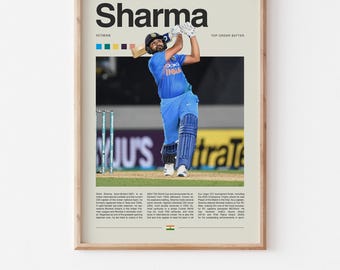 Rohit Sharma Poster - Cricket Wandkunst Digitaler Download, hochauflösender Sportdruck