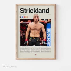 Sean Strickland Poster – MMA  Digital Download, UFC Fighter Wall Art, Mixed Martial Arts Print