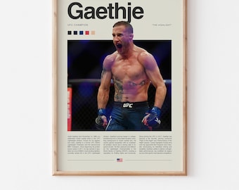 Justin Gaethje Poster – MMA Digital Download, UFC Fighter Wall Art, Mixed Martial Arts Print