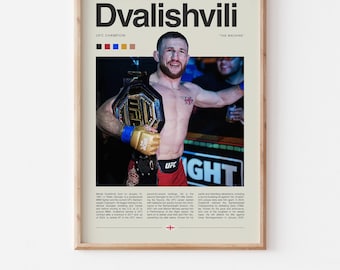 Merab Dvalishvili Poster – MMA Digital Download, UFC Fighter Wall Art, Mixed Martial Arts Print