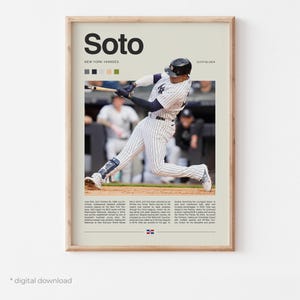 Affiche Juan Soto - Art d'affiche de baseball, affiche de la MLB, art mural Soto, art de baseball en téléchargement numérique, cadeaux de baseball pour les fans