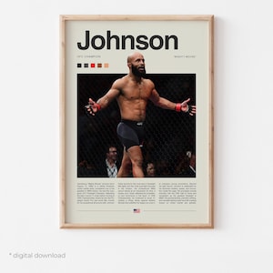 Demetrious Johnson Poster – MMA Wall Art Digital Download, UFC Fighter Print, Mixed Martial Arts