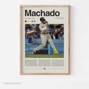 Plakat Manny&#39;ego Machado – grafika ścienna z motywem baseballu do pobrania w wersji cyfrowej, wydruk sportowy MLB w wysokiej rozdzielczości