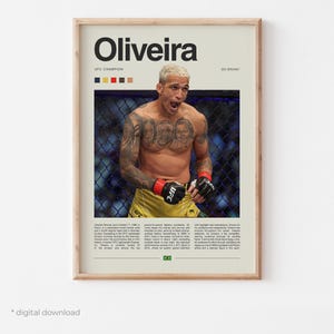Charles Oliveira Poster – MMA Digital Download, UFC Fighter Wall Art, Mixed Martial Arts Print
