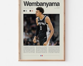 Victor Wembanyama Poster – Basketball Wall Art Digital Download, High-Resolution Sports Print