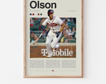 Poster di Matt Olson – Download digitale di Baseball Wall Art, stampa sportiva MLB ad alta risoluzione