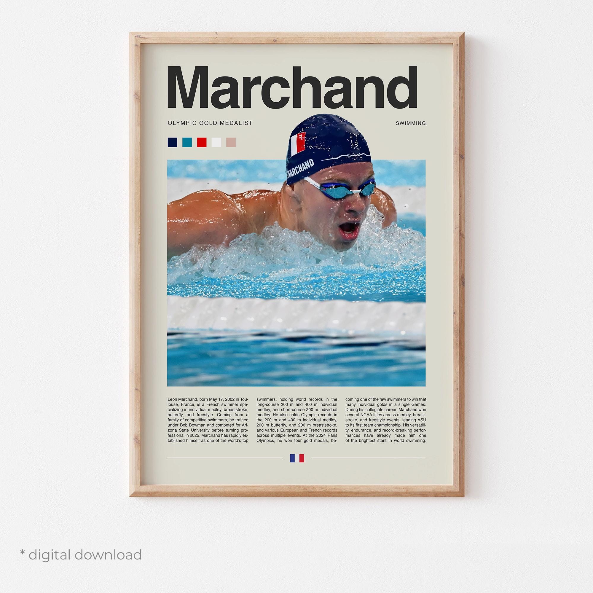 Poster Leon Marchand Victoire | Aesthetic Posters