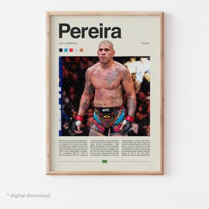 Alex Pereira Poster – MMA Digital Download, UFC Fighter Wall Art, Mixed Martial Arts Print