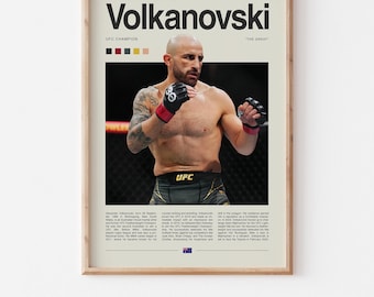 Alexander Volkanovski Poster – MMA Digital Download, UFC Fighter Wall Art, Mixed Martial Arts Print