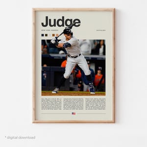 Fee Poster - Baseball Poster Kunst, MLB Poster, Judge Wandkunst, digitaler Download Baseball Kunst, Baseball Geschenke für Fans