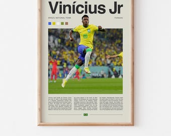 Vinicius Junior Poster – Soccer Wall Prints Digital Download, High-Resolution Football Wall Art