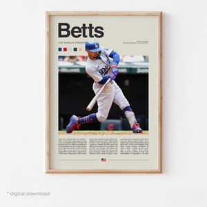 Mookie Betts Poster – Baseball Wall Art Digital Download, High-Resolution MLB Sports Print