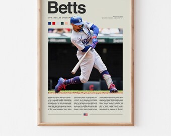 Mookie Betts Poster – Baseball Poster Art, MLB Poster, Betts Wall Art, Digital Download Baseball Art, Baseball Gifts for Fans