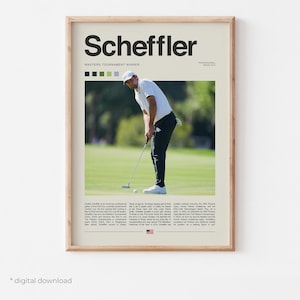 Scottie Scheffler Poster – Golf Wall Art Digital Download, High-Resolution Sports Print, Multiple Sizes