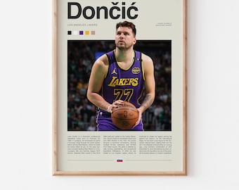 Póster de Luka Doncic: arte mural de baloncesto, descarga digital, impresión deportiva de la NBA en alta resolución.