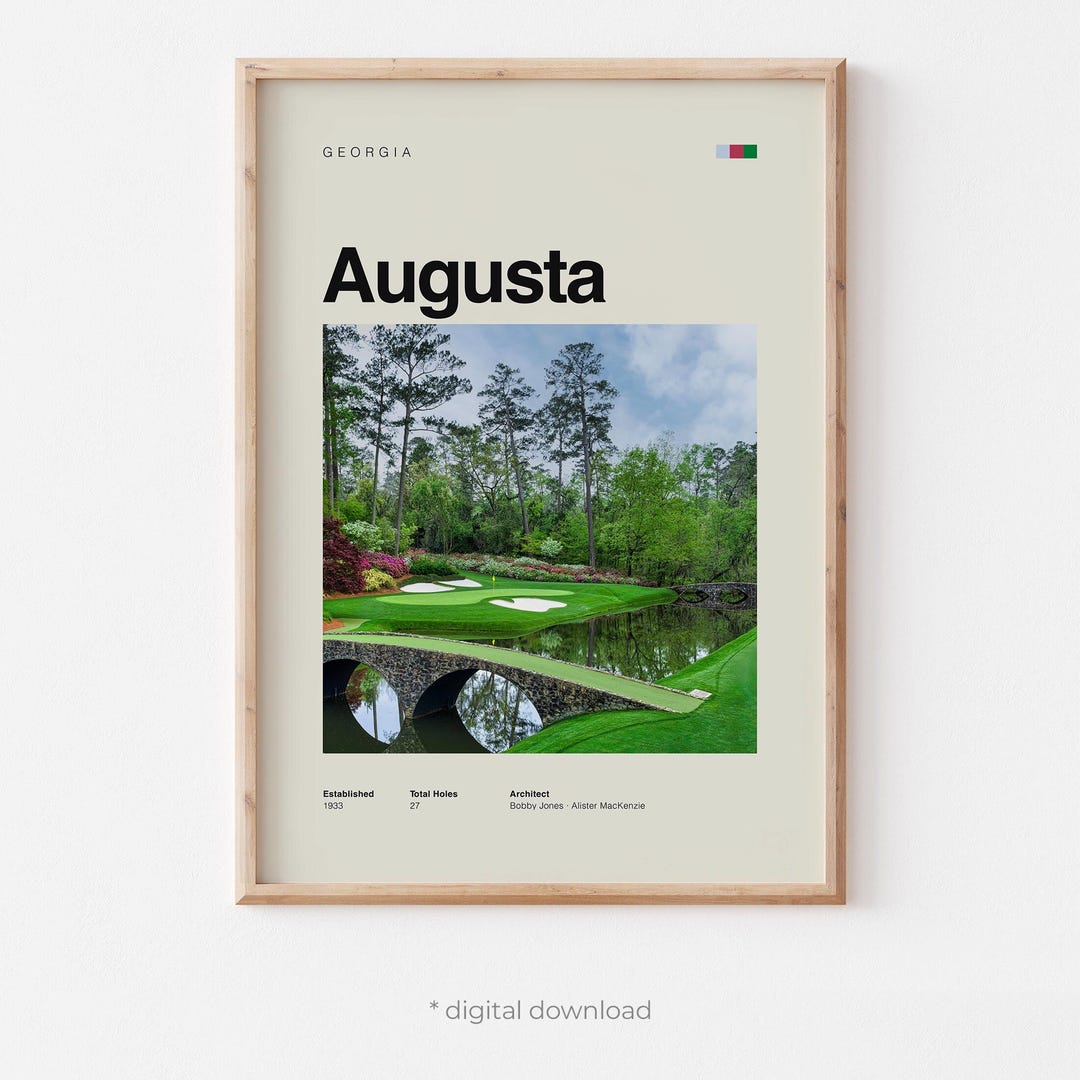 Augusta National Golf Course Poster Modern Golf Wall Art Office Decor ...
