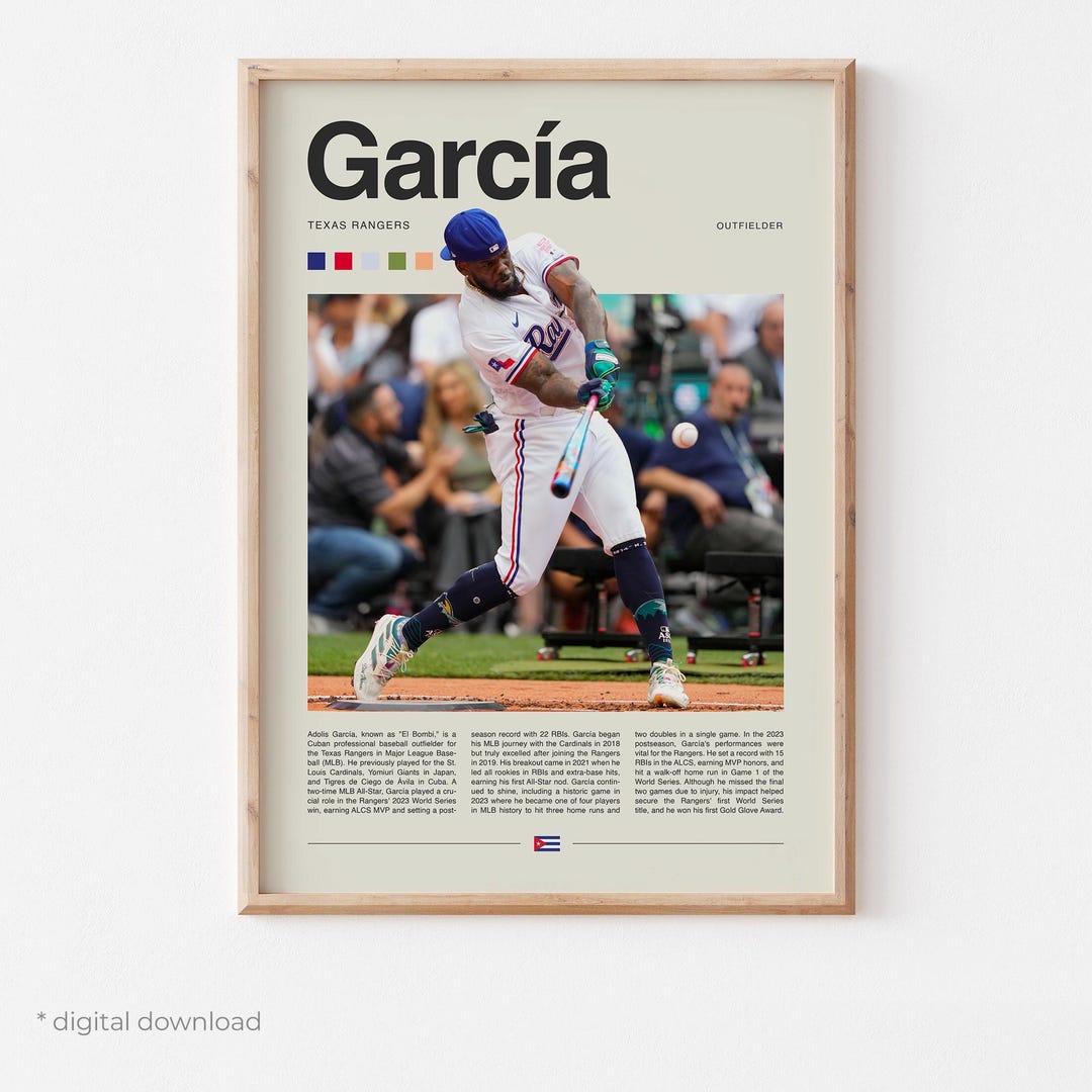 Adolis Garcia Poster – Baseball Wall Art Digital Download, High