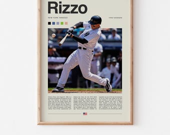 Anthony Rizzo Poster – Baseball Wall Art Digital Download, High-Resolution MLB Sports Print