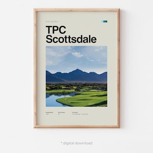 Poster moderno da parete con campo da golf TPC Scottsdale, decorazione da ufficio, regalo