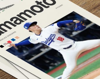 Yoshinobu Yamamoto Poster – Baseball Wall Art Digital Download
