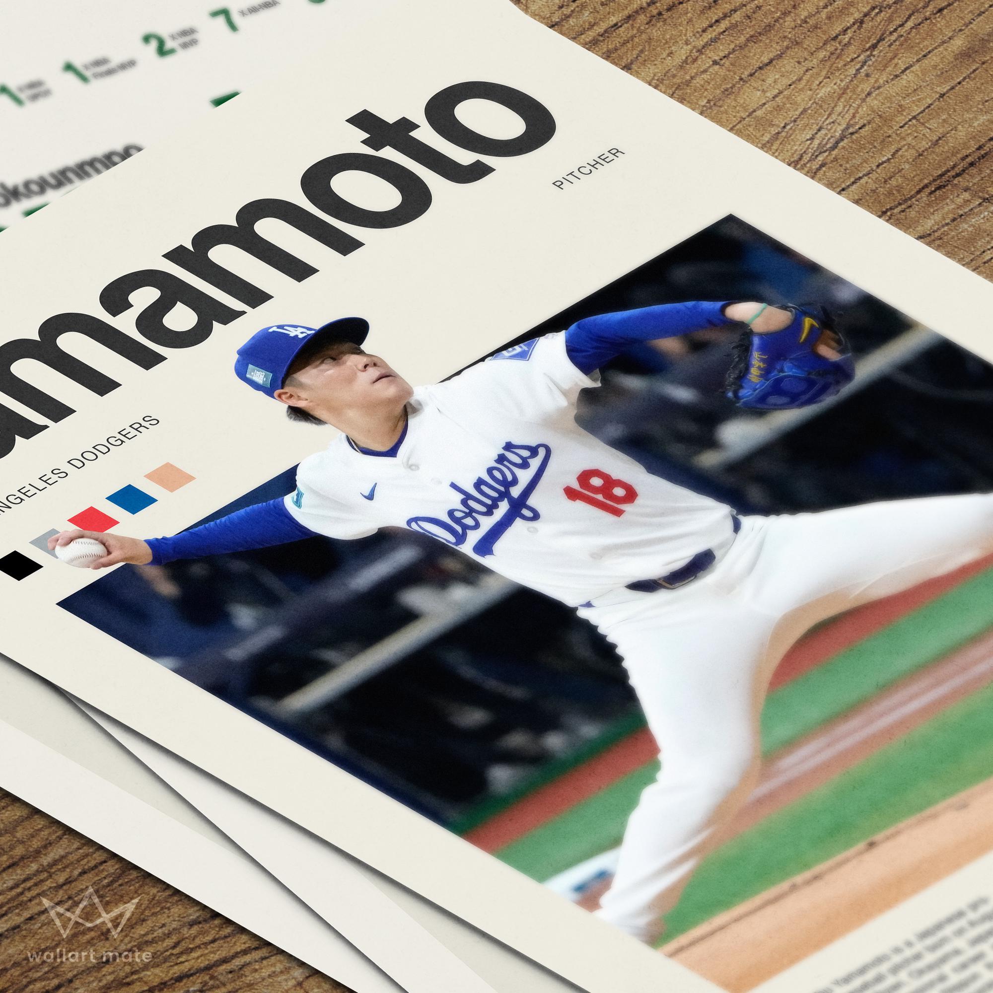 Yoshinobu Yamamoto Poster – Baseball Wall Art Digital Download