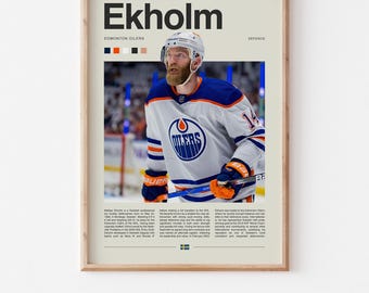 Mattias Ekholm Poster – Ice Hockey Wall Art Digital Download, High-Resolution Hockey Prints