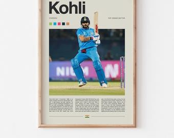 Virat Kohli Poster – Cricket Wall Art Digital Download, High-Resolution Sports Print