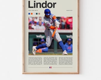 Francisco Lindor Poster – Baseball Wall Art Digital Download, High-Resolution MLB Sports Print