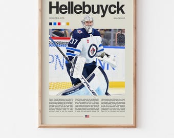 Connor Hellebuyck Poster – Ice Hockey Wall Art Digital Download, High-Resolution Hockey Prints