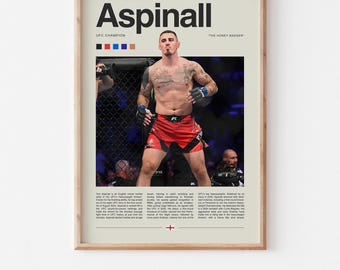 Tom Aspinall Poster – MMA Digital Download, UFC Fighter Wall Art, Mixed Martial Arts Print