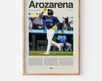Plakat Randy'ego Arozareny – grafika ścienna z motywem baseballu do pobrania w wersji cyfrowej, wydruk sportowy MLB w wysokiej rozdzielczości