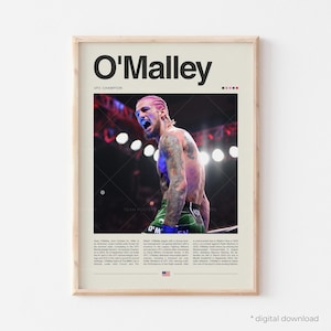 Sean O&#39;Malley Poster – MMA Poster, Suga Sean UFC Fighter Wall Art, Mixed Martial Arts Print, UFC Fight Poster for Mma Fans