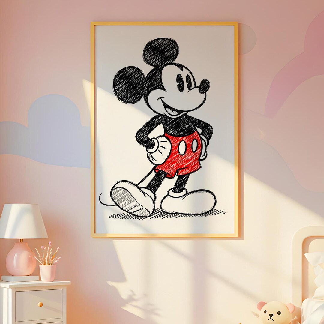 Sketch Mickey Mouse Wall Art Disney Wall Art Boy Bedroom Decor Girls sketch-mickey-mouse-wall-art-disney-wall-art-boy-bedroom-decor-girls