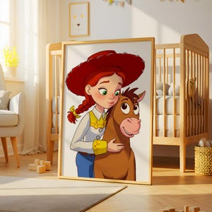 Jessie & Bullseye Wall Art Print: Toy Story Nursery Decor (Digital Download)