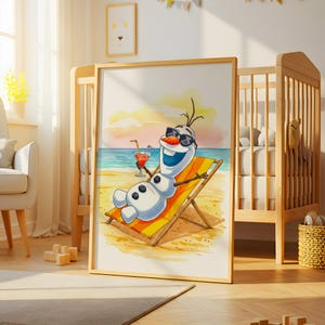 Frozen Olaf Watercolor Wall Art,Disney poster,Frozen Poster, Disney Wall Art,Olaf Print,Girls Room Decor,Nursery Prints,Kids Room decoration