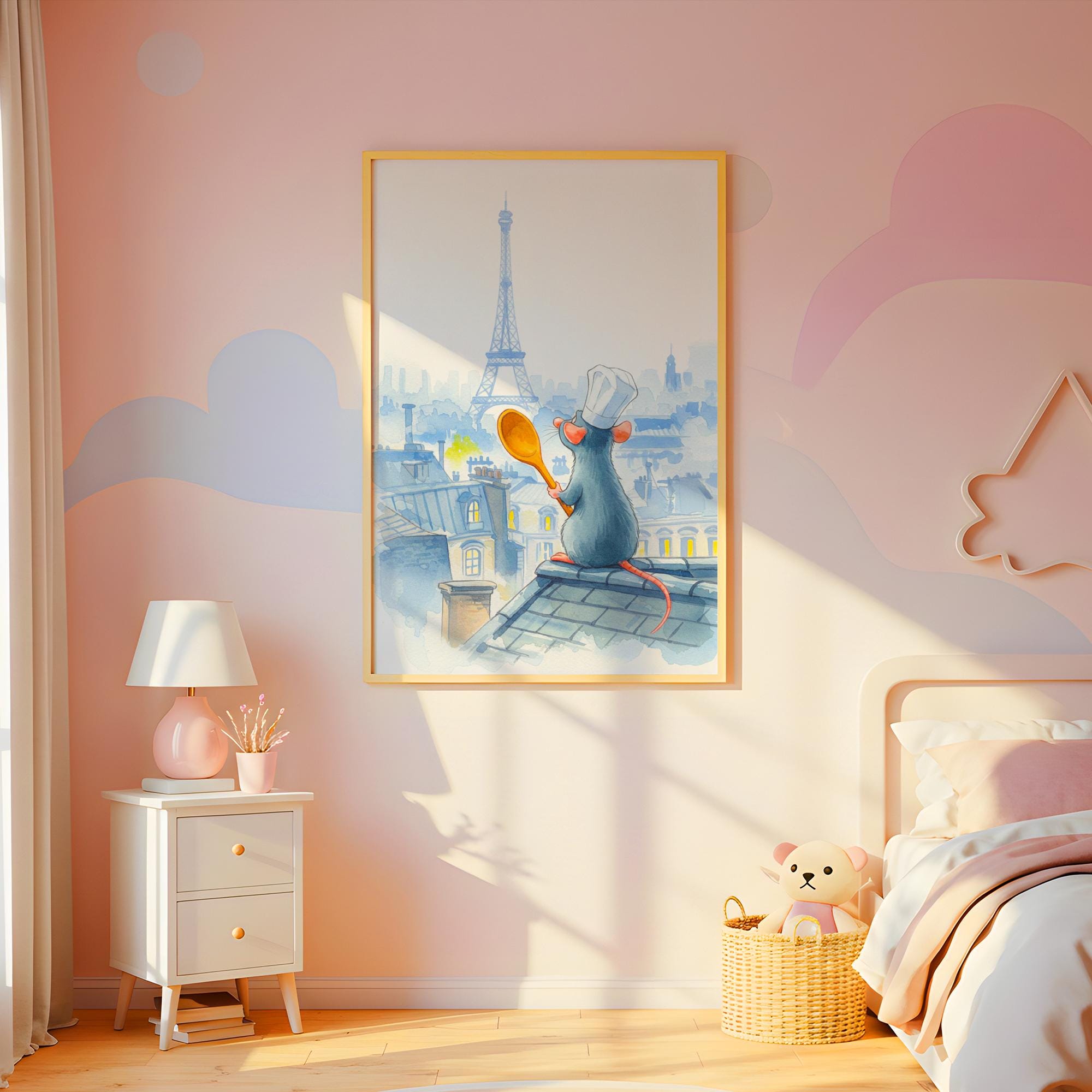 Ratatouille Wall Art Watercolor , Ratatouille Movie Poster, Disney