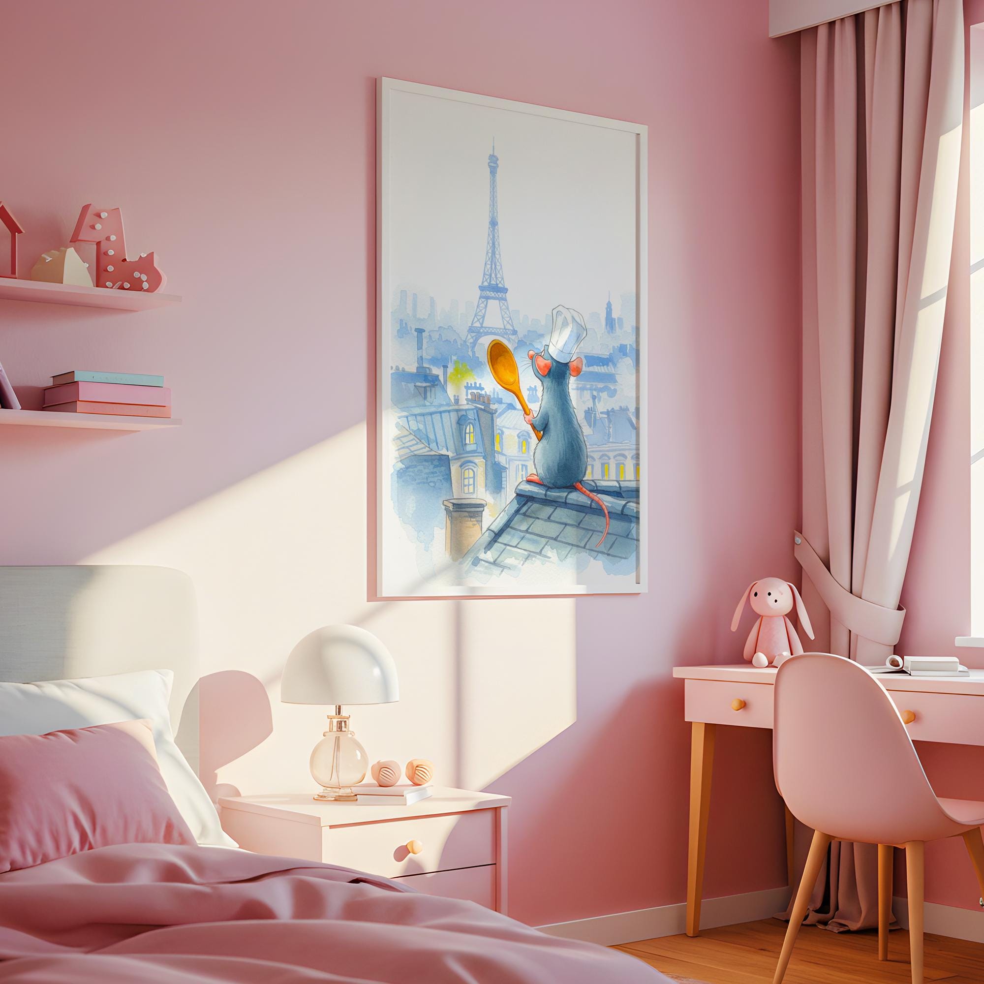 Ratatouille Wall Art Watercolor , Ratatouille Movie Poster, Disney