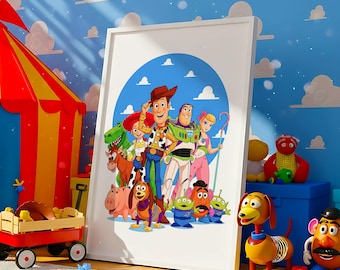 Láminas de arte mural inspiradas en juguetes: Póster imprimible para habitación infantil, decoración para habitación infantil (descarga digital)