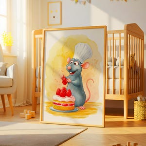 Ratatouille Wall Art Watercolor , Ratatouille Movie Poster, Disney