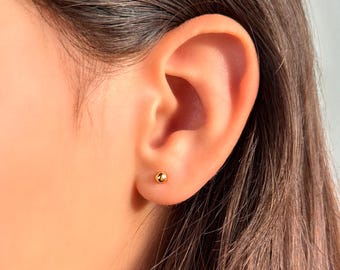 Tiny Ball Stud Earrings • Gold Vermeil Mminimalist Earrings • Sterling Silver Sphere Stud Earrings • Minimalistic Everyday Studs