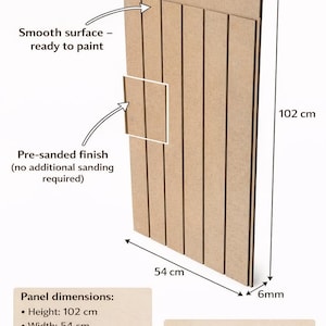 Paintable Raw MDF Wall Panel: DIY Accent Wall (45x102 cm) image 4
